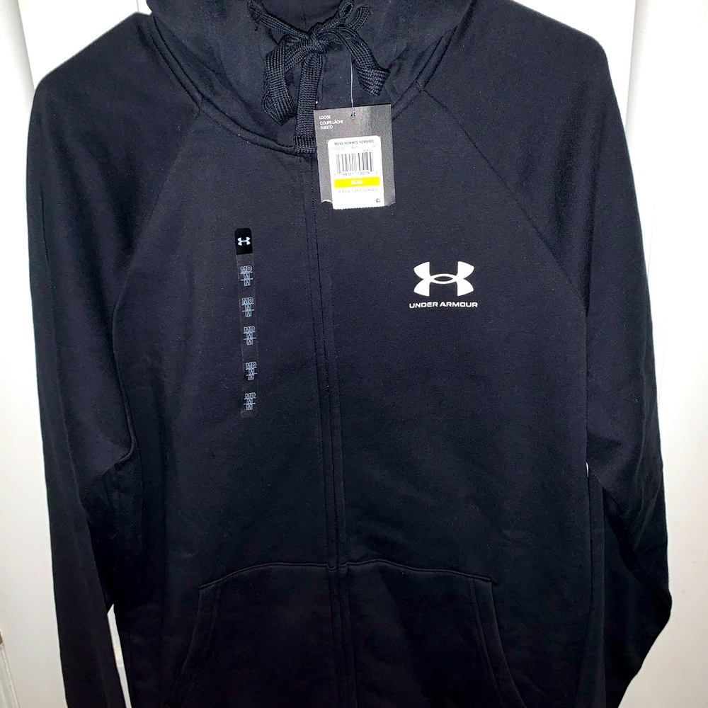 Under Armour black rival fleece zip up hooded jacket - Picture 4 of 4